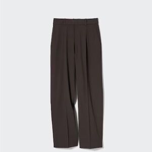 Uniqlo Pleated Wide Pants XS dark brown excellent condition